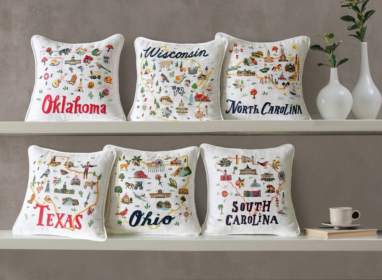 Minnesota Embroidered Pillow - Angela Staehling