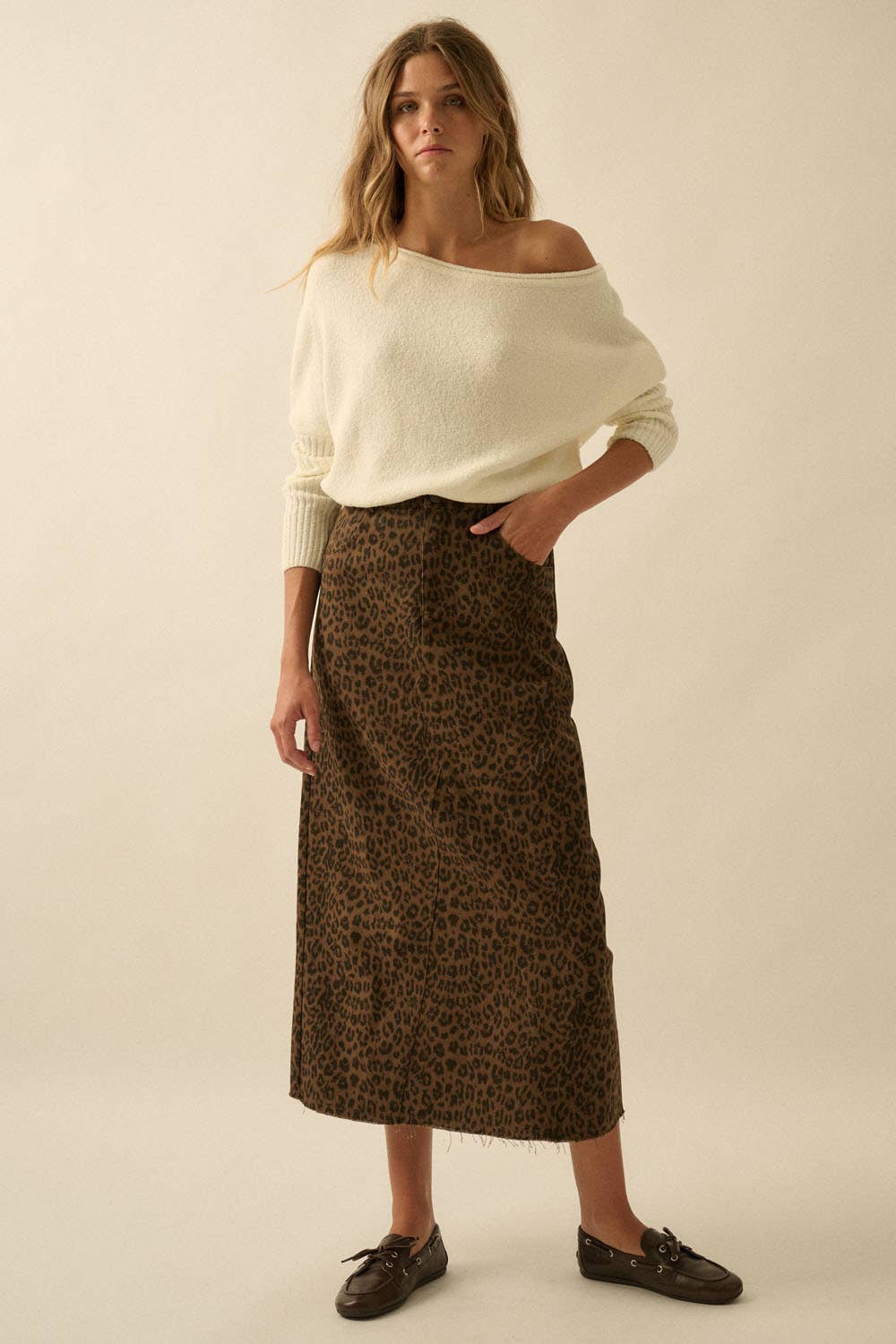 Leopard-Print Maxi Skirt