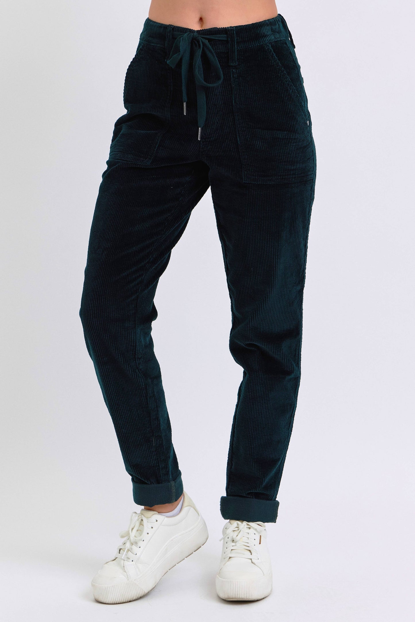 Emerald Corduroy Cuffed Jogger