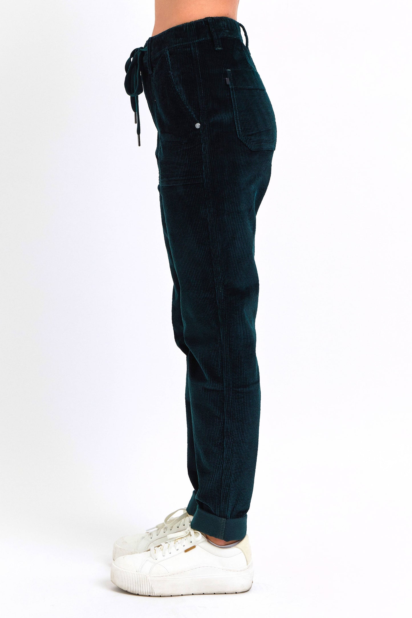 Emerald Corduroy Cuffed Jogger