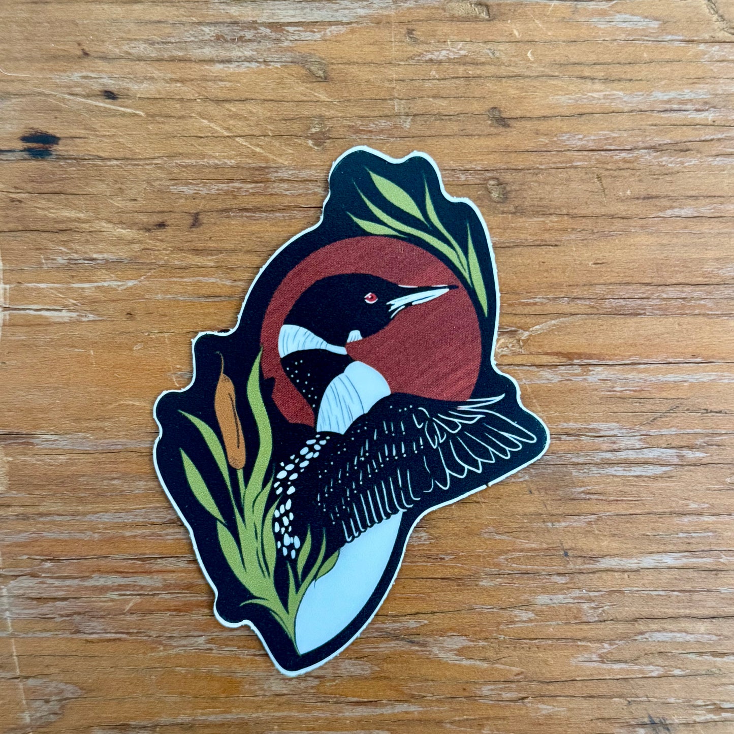 Loon by the Red Moon Sticker
