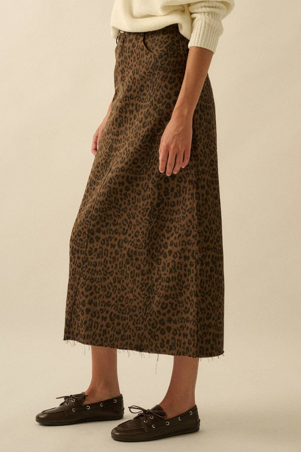 Leopard-Print Maxi Skirt