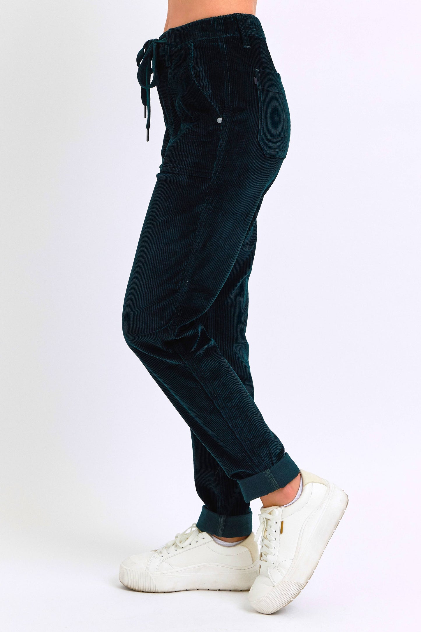 Emerald Corduroy Cuffed Jogger