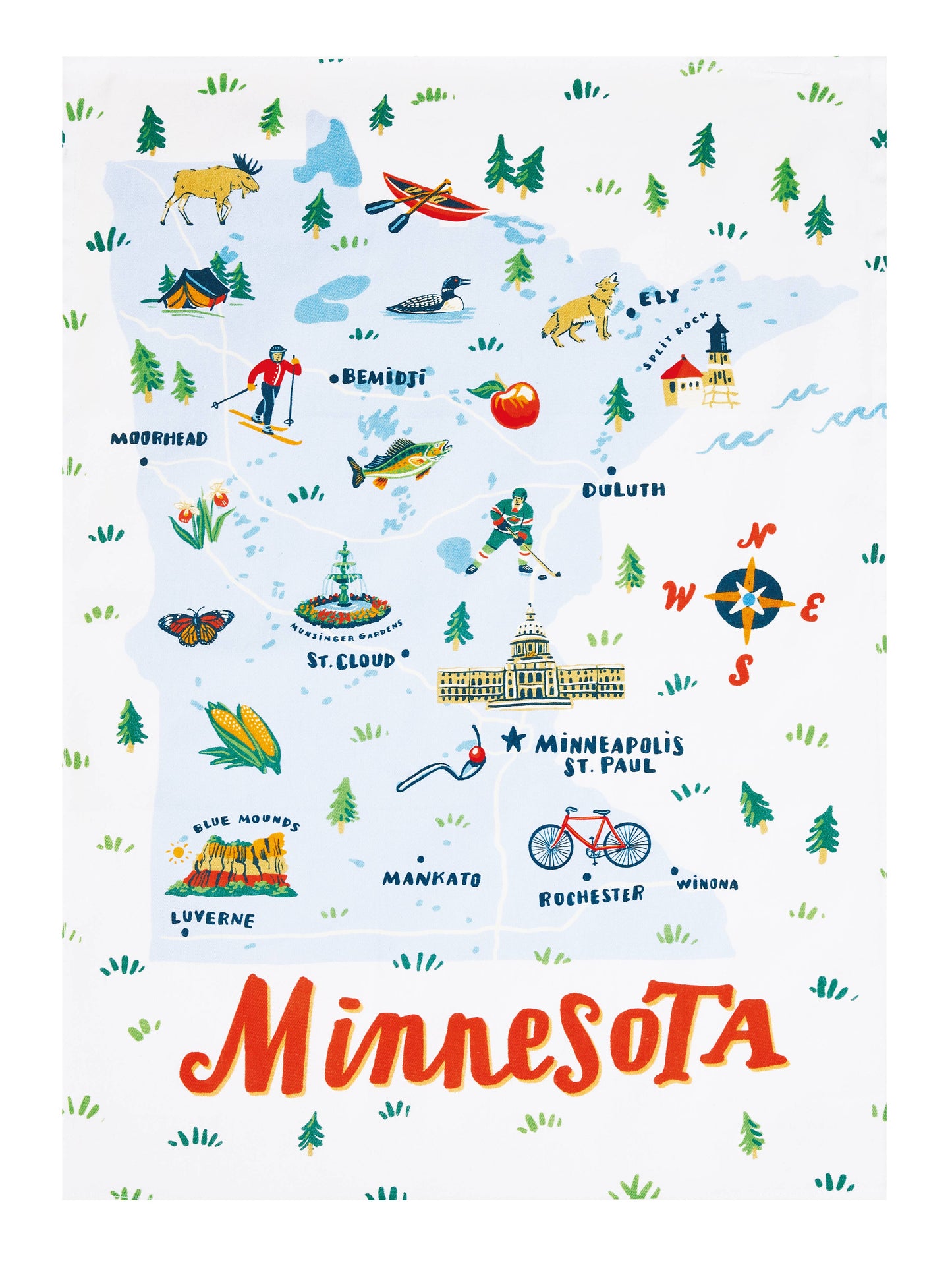 Minnesota Embroidered Pillow - Angela Staehling