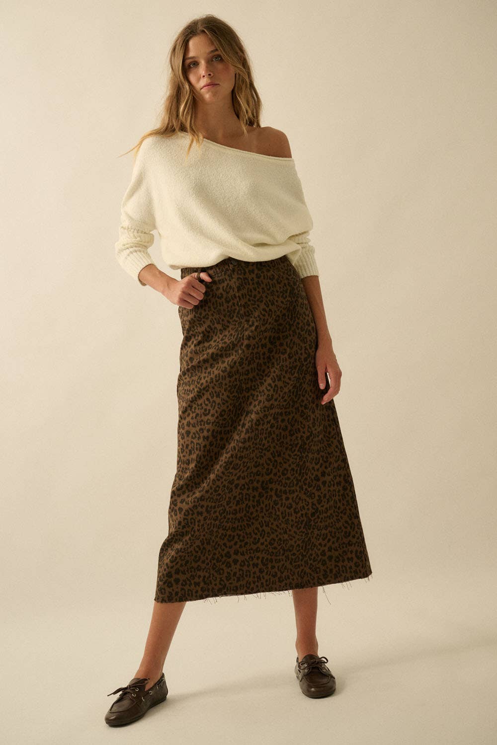 Leopard-Print Maxi Skirt