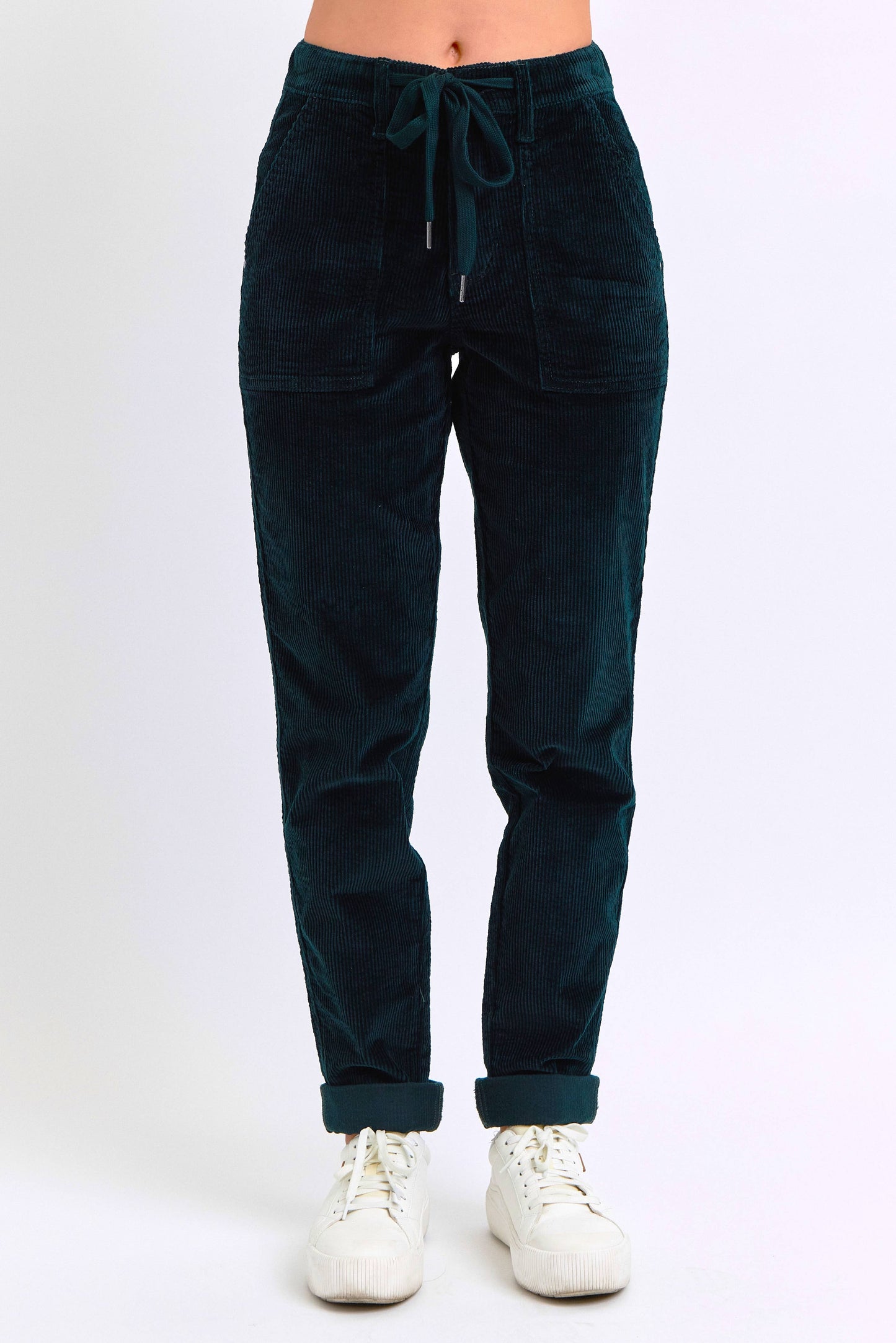 Emerald Corduroy Cuffed Jogger