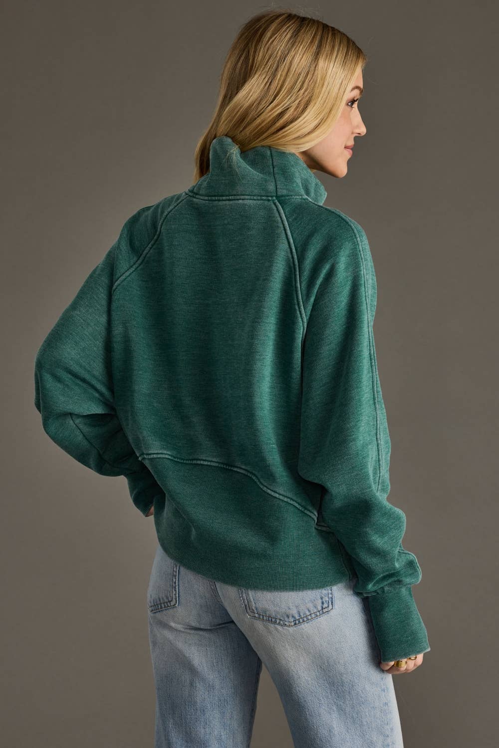 Green Quarter Zip Sweatshirt