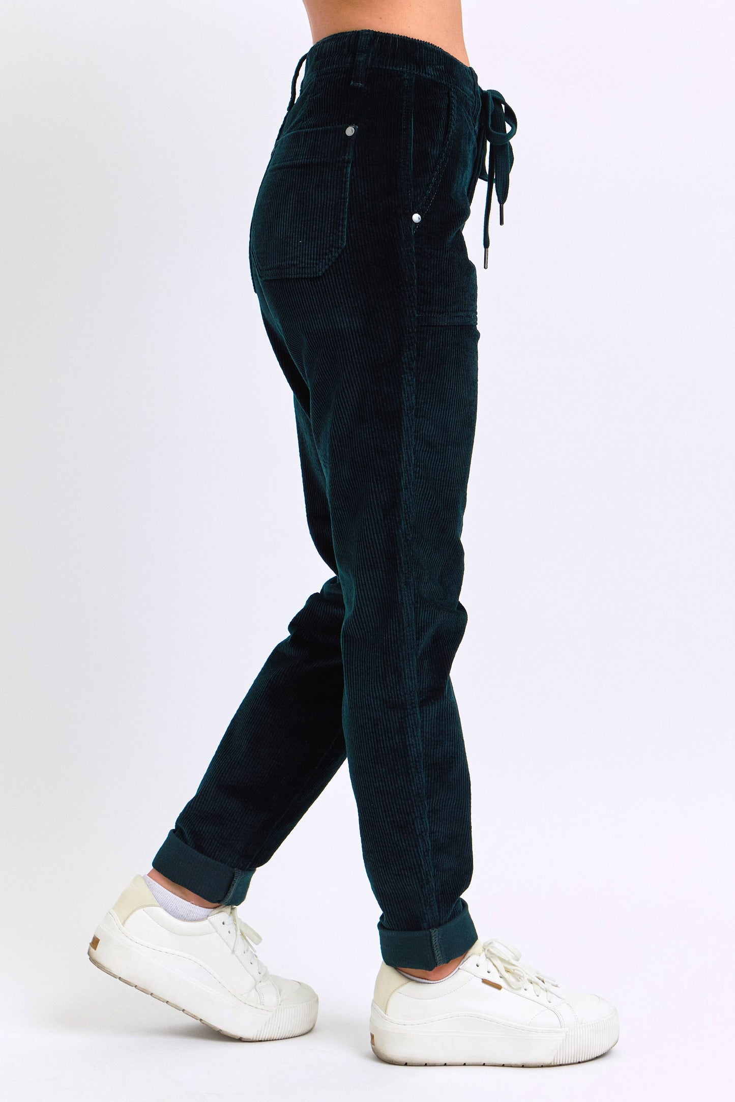 Emerald Corduroy Cuffed Jogger