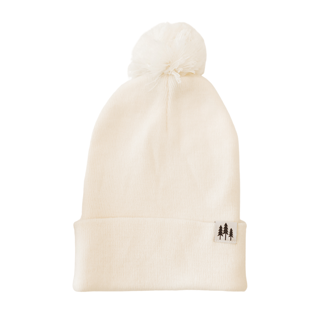 Three Tree Foldover Pom Beanie