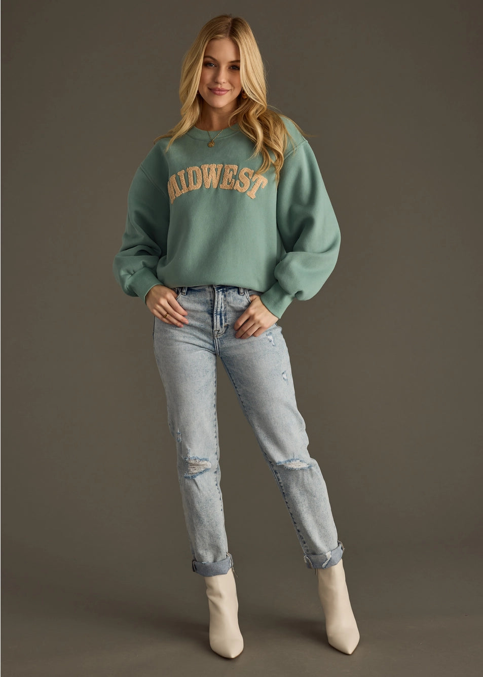 Dusty Teal Midwest  Sweatshirt