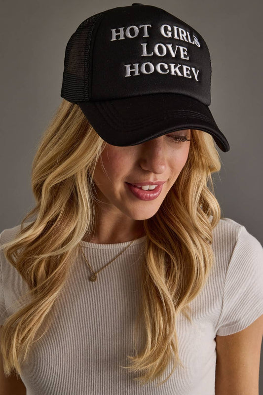 Hot Girls Love Hockey Trucker Hat