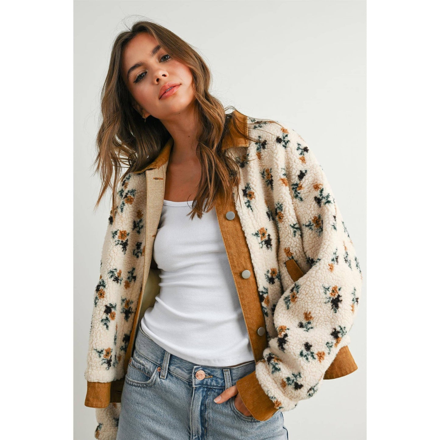 Floral Button-Down Jacket