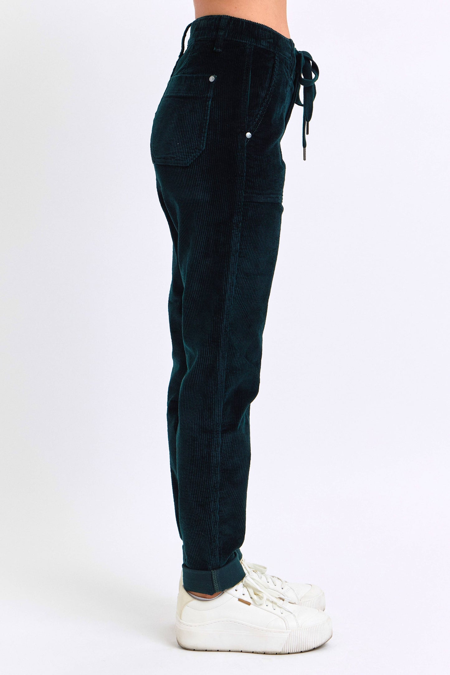 Emerald Corduroy Cuffed Jogger