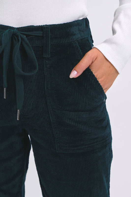 Emerald Corduroy Cuffed Jogger