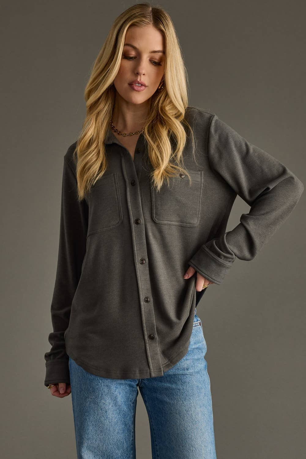 Duluth Dark Gray Button Up