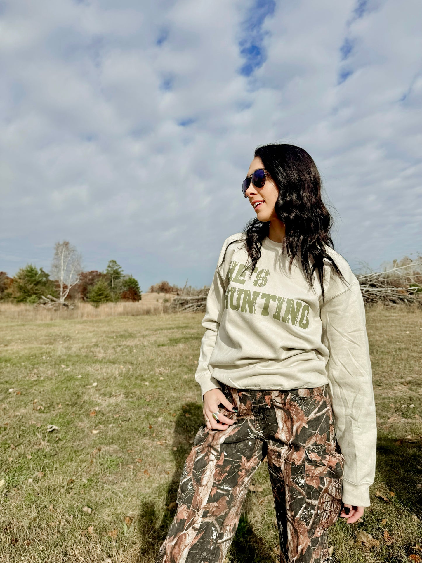 He's Hunting Crewneck