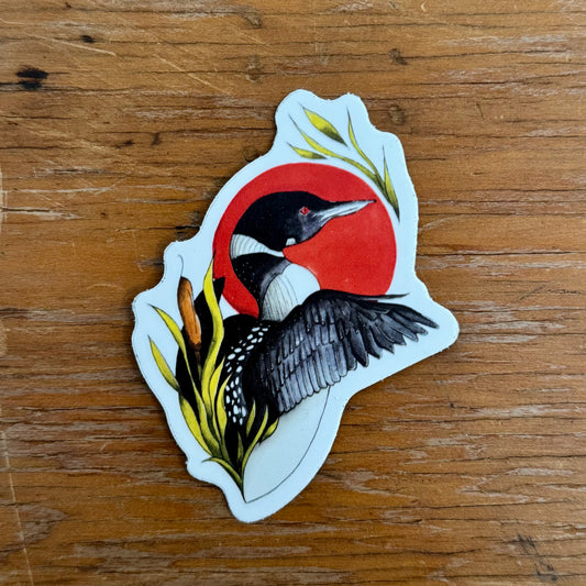 Loon by the Red Moon Sticker