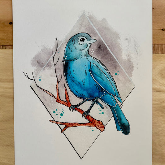 Blue Bird Print