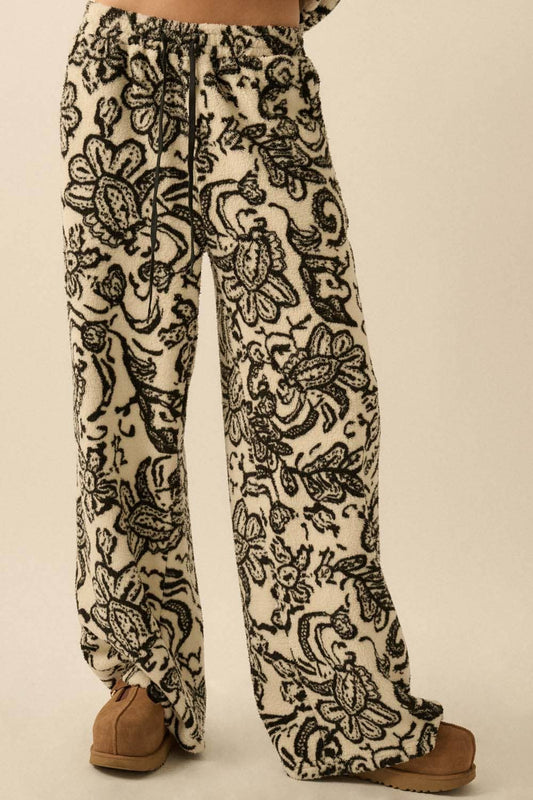 Paisley-Print Fleece Pants