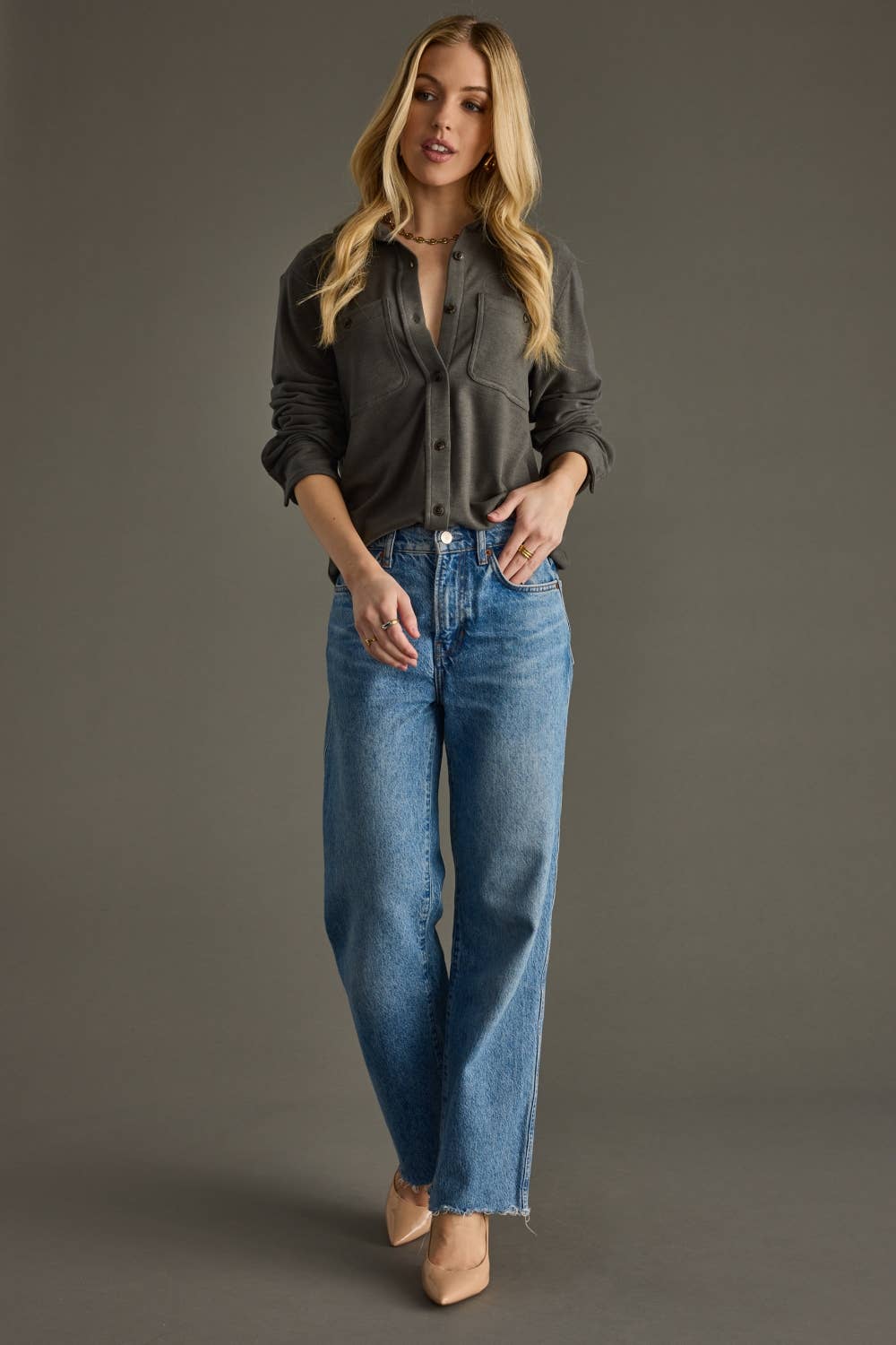 Duluth Dark Gray Button Up