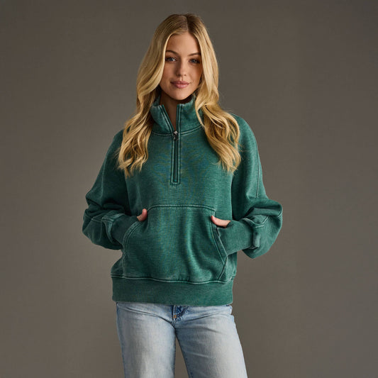 Green Quarter Zip Sweatshirt