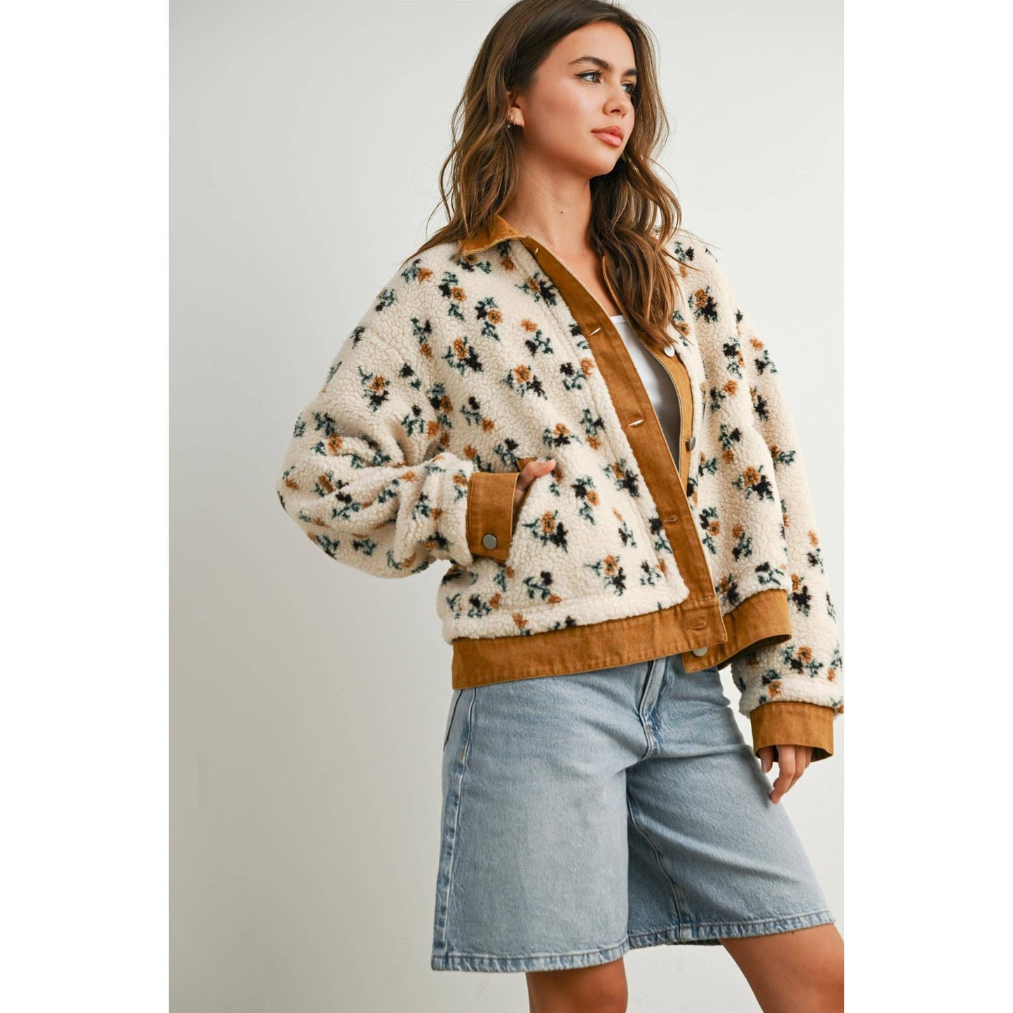Floral Button-Down Jacket