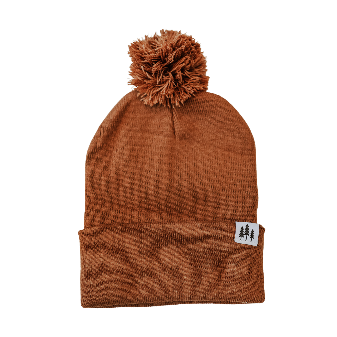 Three Tree Foldover Pom Beanie